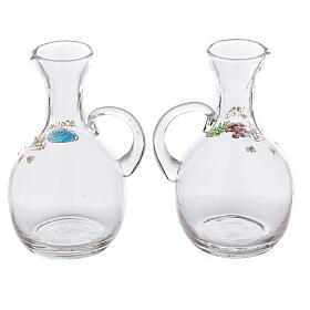 Set pareja vinajeras Venecia vidrio decoraciones a mano ml 200