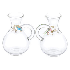 Messkännchen fűr Wasser und Wein aus handbemaltem Glas, Modell Palermo (140 ml)