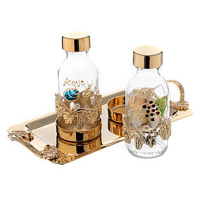 Set of hand painted ampoules with 24k gold plated brass 125 ml