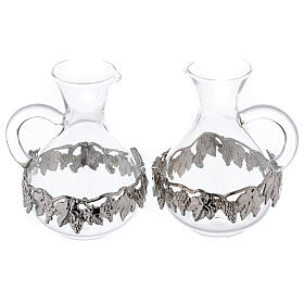Pair of blown glass Palermo ampoules with ring 140 ml
