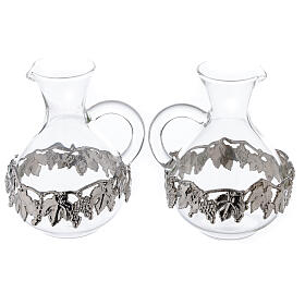 Pair of blown glass Palermo ampoules with ring 140 ml