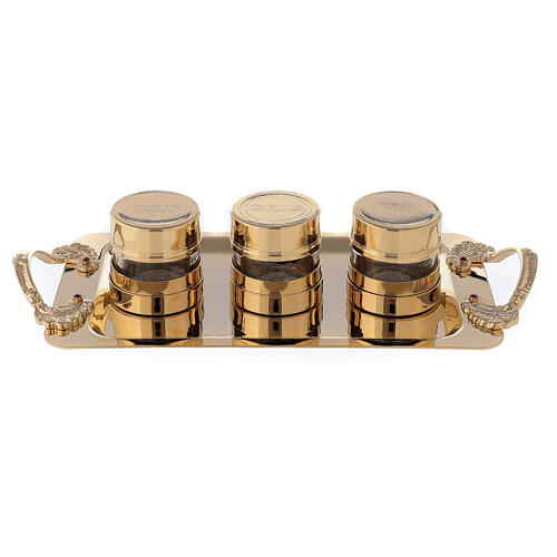 Holy Oil stock set, 24K gold plated brass 1