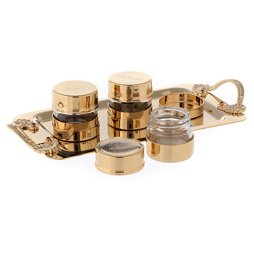 Holy Oil stock set, 24K gold plated brass 3
