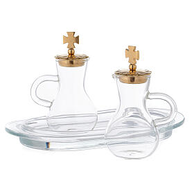 Parma cruets gold plated brass and glass