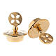 Set of gold plated brass lids round cross for Venise-Rome cruets s2