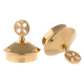 Pair of jug caps model Fiesole-Como golden brass