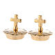 Pair of 24K brass simple cross caps for Palermo-Ravenna-Parma pitchers s1