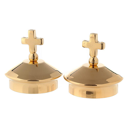 Pair of caps for jugs model Fiesole-Como golden brass 24K 1
