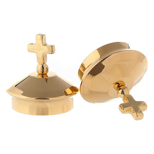 Pair of caps for jugs model Fiesole-Como golden brass 24K 2