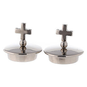 Caps with simple silver cross for Bologna jugs