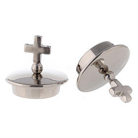Lids with simple cross silver-plated for Bologna cruets
