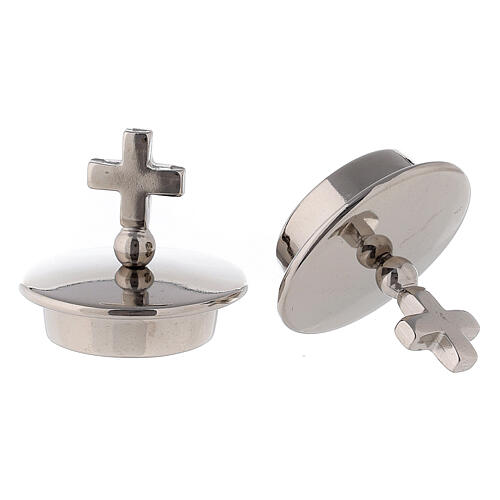 Lids with simple cross silver-plated for Bologna cruets 2