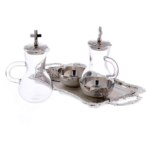 Paar Wasser- und Weinkrüge aus vernickeltem Messing Parma Modell, 75 ml 2