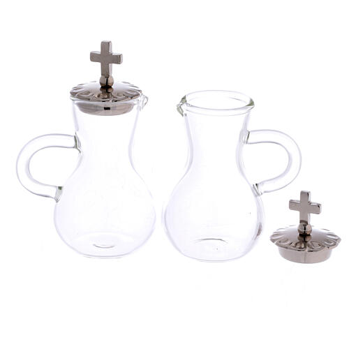 Pair of nickel-plated brass water and wine jugs model Parma ml 75 3