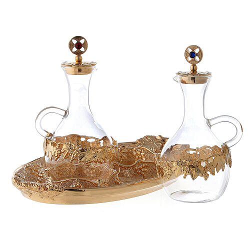 Glass cruets with decorated tray 2