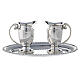 Engraved brass silver-plated mass cruet set with tray s1