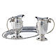 Engraved brass silver-plated mass cruet set with tray s2