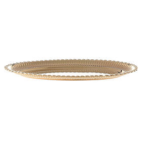 Bandeja latão dourado oval peça sobressalente 24x16 cm