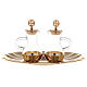 Church cruets with decorations and golden tray s1