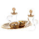 Church cruets with decorations and golden tray s2