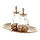 Church cruets with decorations and golden tray s3