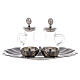 Cruets with decorations and silver tray s1