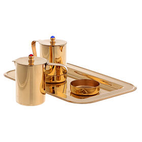 Tray with cruets, Molina, gold plated stainless steel