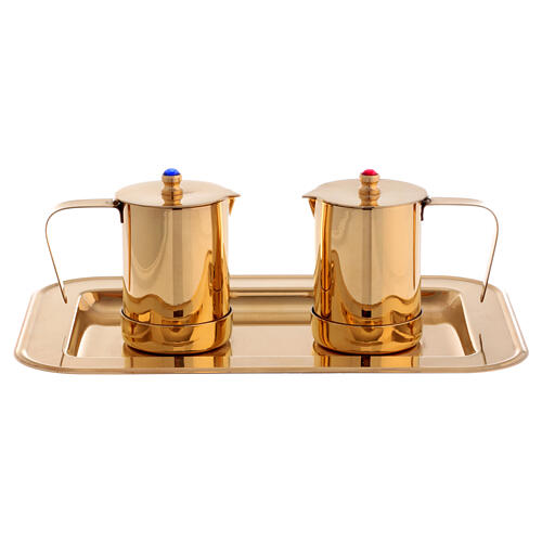Tray with cruets, Molina, gold plated stainless steel 1