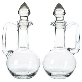 Glass cruets for mass with stoppers