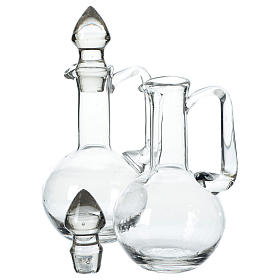Glass cruets for mass with stoppers