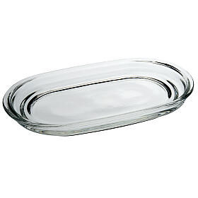 Oval glass cruet tray 18x10 cm