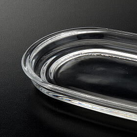 Oval glass cruet tray 18x10 cm
