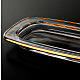 Rectangular glass cruet tray 20x9.5 cm with golden edge s2