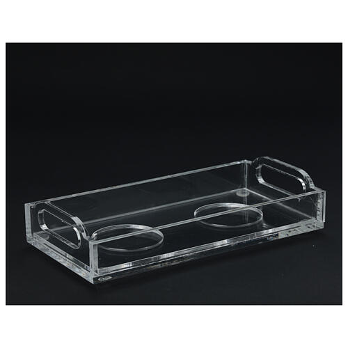 Plateau et ampoules avec croix en plexiglas 100 ml 5