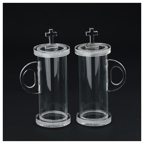 Vassoio e ampolle con croce in plexiglass 100 ml 4