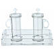 Vassoio e ampolle con croce in plexiglass 100 ml s1