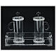 Vassoio e ampolle con croce in plexiglass 100 ml s2