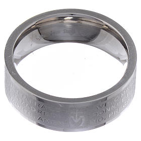 Hail Mary prayer ring in Italian - stainless steel LUX