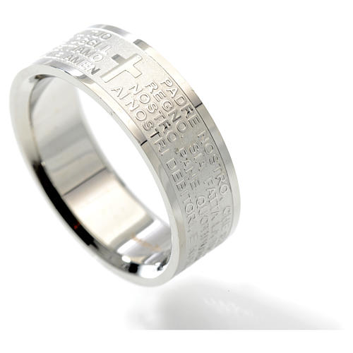 Our Father prayer ring in Italian - stainless steel LUX 2