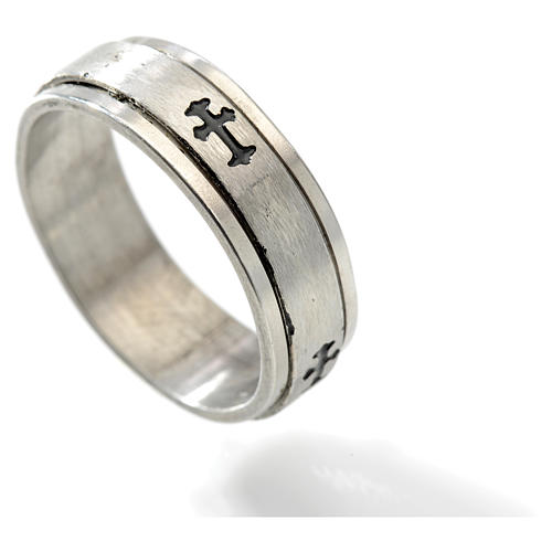 Stainless steel rotating ring with cross 2