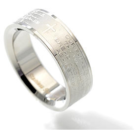 Our Father prayer ring in English - stainless steel LUX