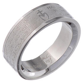 Prayer ring HAIL MARY in stainless steel - ENGLISH LUX