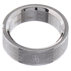 Prayer ring HAIL MARY in stainless steel - ENGLISH LUX