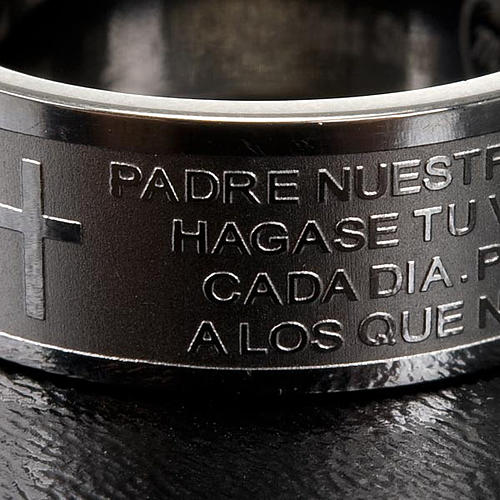 Our Father prayer ring in Spanish - stainless steel LUX 2