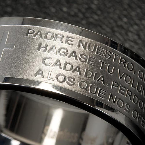 Our Father prayer ring in Spanish - stainless steel LUX 4