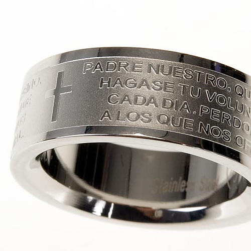 Our Father prayer ring in Spanish - stainless steel LUX 5