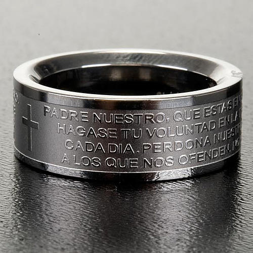 Our Father prayer ring in Spanish - stainless steel LUX 3