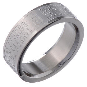 Hail Mary prayer ring in Spanish - stainless steel LUX