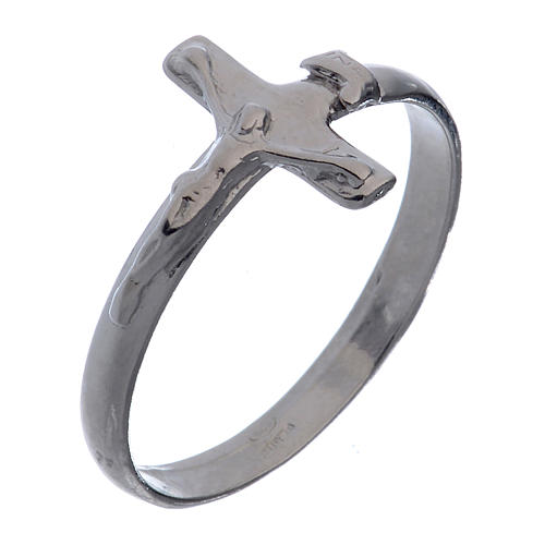 Silver ring with crucifix 1