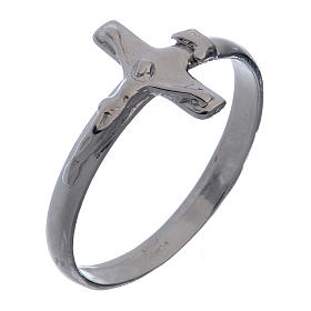 Silver ring with crucifix